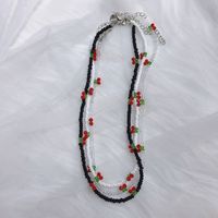 Cute Cherry Glass Beaded Women's Necklace main image 4