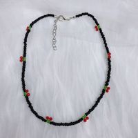 Cute Cherry Glass Beaded Women's Necklace sku image 1