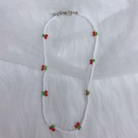 Cute Cherry Glass Beaded Women's Necklace sku image 2