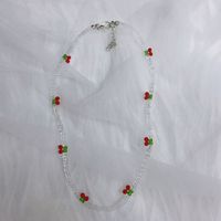 Cute Cherry Glass Beaded Women's Necklace sku image 3