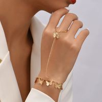 Ig Style Casual Moon Heart Shape Butterfly Metal Enamel Plating Inlay Rhinestones Women's Bracelets sku image 3