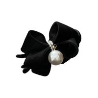 Retro Bow Knot Imitation Pearl Plastic Cloth Hair Claws main image 5