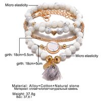 Vacation Bohemian Round Tassel Heart Shape Alloy Beaded Plating Inlay Turquoise Women's Bracelets main image 4