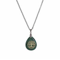 Classical Tree Water Droplets Stainless Steel Natural Stone Pendant Necklace In Bulk sku image 21