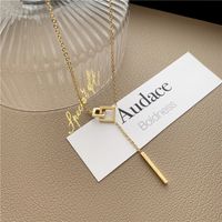 Titanium Steel 18K Gold Plated Simple Style Plating Square Pendant Necklace main image 4