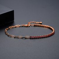 Simple Style Square Copper Inlay Zircon Bracelets sku image 3