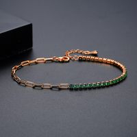 Simple Style Square Copper Inlay Zircon Bracelets sku image 5