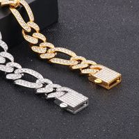 Hip-Hop Punk Solid Color Titanium Steel Plating Inlay Rhinestones 18K Gold Plated Men'S Bracelets main image 9