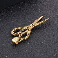 1 Piece Stainless Steel 18K Gold Plated Scissors Snake Eagle main image 3