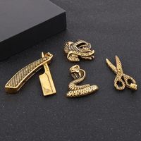 1 Piece Stainless Steel 18K Gold Plated Scissors Snake Eagle main image 4