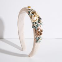 Elegant Künstlerisch Blume Tuch Inlay Strasssteine Perle Haarband sku image 5