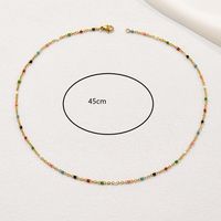 201 Stainless Steel 18K Gold Plated Casual Simple Style Beaded Plating Colorful Necklace main image 6