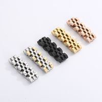 Retro Punk Solid Color Stainless Steel Polishing 18K Gold Plated Unisex Rings main image 6