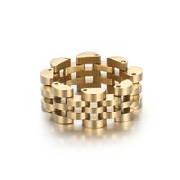 Retro Punk Solid Color Stainless Steel Polishing 18K Gold Plated Unisex Rings sku image 6