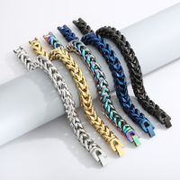 Hip-Hop Punk Solid Color Titanium Steel 18K Gold Plated Men'S Bracelets main image 1