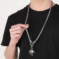 Hip-hop Punk Snake Skull Stainless Steel Titanium Steel Chain Men's Pendant Necklace Long Necklace main image 7