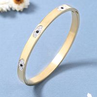 IG Style Devil'S Eye Titanium Steel 18K Gold Plated Rhinestones Bangle In Bulk main image 4