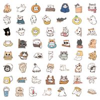 60 Pieces Japanese Style Cartoon Cute Kitten Stickers Ins Style Luggage Notebook Phone Case Decorative Waterproof Stickers sku image 1