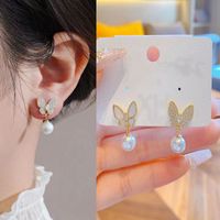 1 Pair Fashion Letter Square Heart Shape Inlay Imitation Pearl Alloy Artificial Gemstones Earrings sku image 45