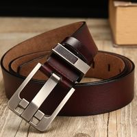 New Men's Retro Pinhole Buckle Leather Casual Business Belt sku image 18