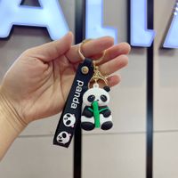Cute Panda Pvc Metal Unisex Bag Pendant Keychain 1 Piece sku image 6