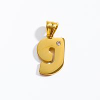 201 Stainless Steel 304 Stainless Steel Titanium Steel Gold Plated Simple Style Classic Style Plating Inlay Letter Zircon Necklace Pendant sku image 5