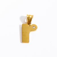 201 Stainless Steel 304 Stainless Steel Titanium Steel Gold Plated Simple Style Classic Style Plating Inlay Letter Zircon Necklace Pendant sku image 23
