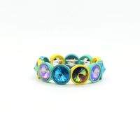 1 Piece Fashion Round Enamel Stoving Varnish Inlay Artificial Gemstones Women's Bracelets sku image 11