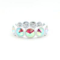 1 Piece Fashion Round Enamel Stoving Varnish Inlay Artificial Gemstones Women's Bracelets sku image 7