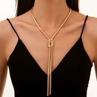 Sexy Streetwear Knot Metal Copper Tassel Women's Long Necklace Necklace main image 5