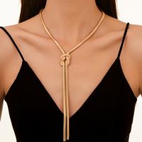 Sexy Streetwear Knot Metal Copper Tassel Women's Long Necklace Necklace sku image 2