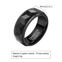 Simple Style Classic Style Solid Color Tungsten Steel Plating Men's Rings main image 3