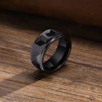 Simple Style Classic Style Solid Color Tungsten Steel Plating Men's Rings main image 7