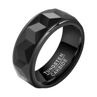 Simple Style Classic Style Solid Color Tungsten Steel Plating Men's Rings main image 2