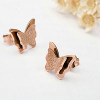 1 Pair Cute Heart Shape Plating Titanium Steel Ear Studs sku image 4