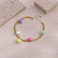 Wholesale Jewelry Vacation Sweet Heart Shape Smiley Face Alloy Resin Anklet main image 2