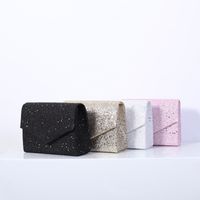 White Black Pink Pu Leather Solid Color Sequins Square Evening Bags main image 4