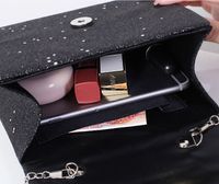 White Black Pink Pu Leather Solid Color Sequins Square Evening Bags main image 2