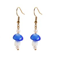 Vintage Style Geometric Alloy Metal Brass Plating Inlay Artificial Pearls Turquoise Zircon 18k Gold Plated Gold Plated Silver Plated Women's Drop Earrings sku image 7