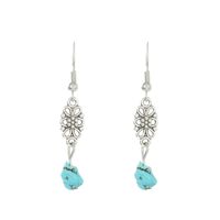 Vintage Style Geometric Alloy Metal Brass Plating Inlay Artificial Pearls Turquoise Zircon 18k Gold Plated Gold Plated Silver Plated Women's Drop Earrings sku image 8