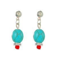 Vintage Style Geometric Alloy Metal Brass Plating Inlay Artificial Pearls Turquoise Zircon 18k Gold Plated Gold Plated Silver Plated Women's Drop Earrings sku image 13