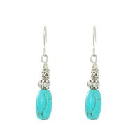 Vintage Style Geometric Alloy Metal Brass Plating Inlay Artificial Pearls Turquoise Zircon 18k Gold Plated Gold Plated Silver Plated Women's Drop Earrings sku image 14