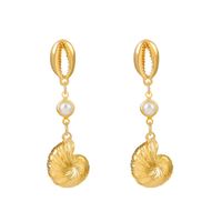 Vintage Style Geometric Alloy Metal Brass Plating Inlay Artificial Pearls Turquoise Zircon 18k Gold Plated Gold Plated Silver Plated Women's Drop Earrings sku image 27