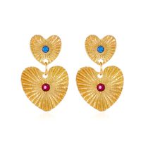 Vintage Style Geometric Alloy Metal Brass Plating Inlay Artificial Pearls Turquoise Zircon 18k Gold Plated Gold Plated Silver Plated Women's Drop Earrings sku image 25