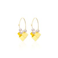 Vintage Style Geometric Alloy Metal Brass Plating Inlay Artificial Pearls Turquoise Zircon 18k Gold Plated Gold Plated Silver Plated Women's Drop Earrings sku image 28