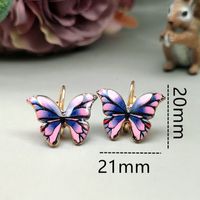 Vacation Butterfly Metal Enamel Plating Gold Plated Women's Earrings main image 3