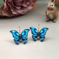 Vacation Butterfly Metal Enamel Plating Gold Plated Women's Earrings sku image 2