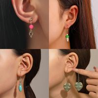 Vintage Style Geometric Alloy Metal Brass Plating Inlay Artificial Pearls Turquoise Zircon 18k Gold Plated Gold Plated Silver Plated Women's Drop Earrings main image 5