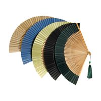Cabeza De Abanico Verde Abanico De Bambú Hueco De Seda Arcaico Plegable Ventilador Escénico Para Mujer Regalos De Estilo Chino Ventilador Plegable Logo Imprimible main image 3