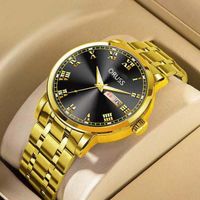 Business Color Block Solid Color Double Side Snaps Quartz Men's Watches sku image 7